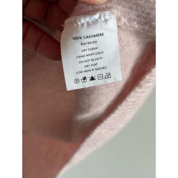 Soft by Naadam Womens 100% Cashmere Waffle Stitch Turtleneck Sweater Rose Size S - Picture 6 of 7